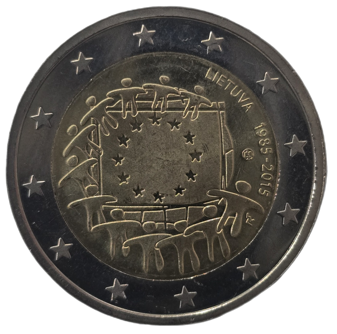 2 euros conmemorativa XXX Aniversario de la Bandera Europea Año 2015